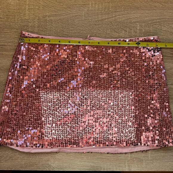 Reformation Saviolla Skirt Low Rise Micro Mini Sequin Sparkle Party in Pink 0 - Picture 8 of 14